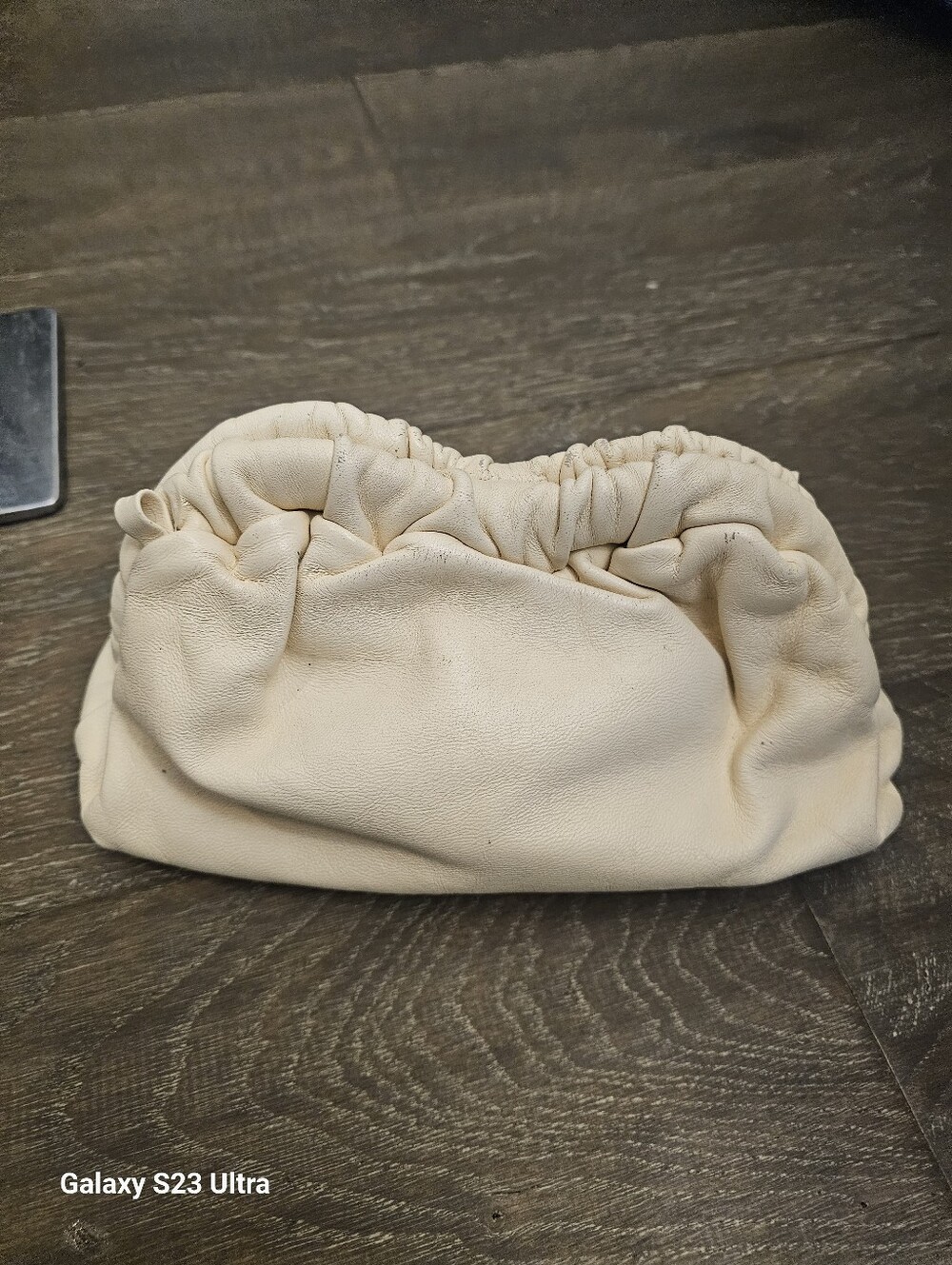Mansur Gavriel Mini Cloud Clutch Lambskin Leather Cream Color No Strap